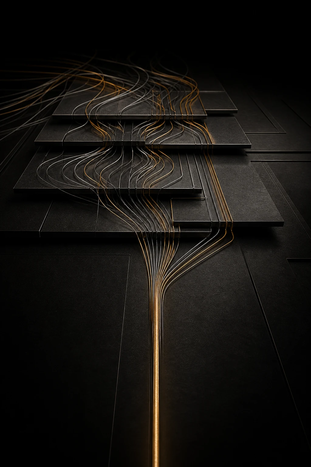 Traceable source filaments resolving through layered evidence into a clear insight